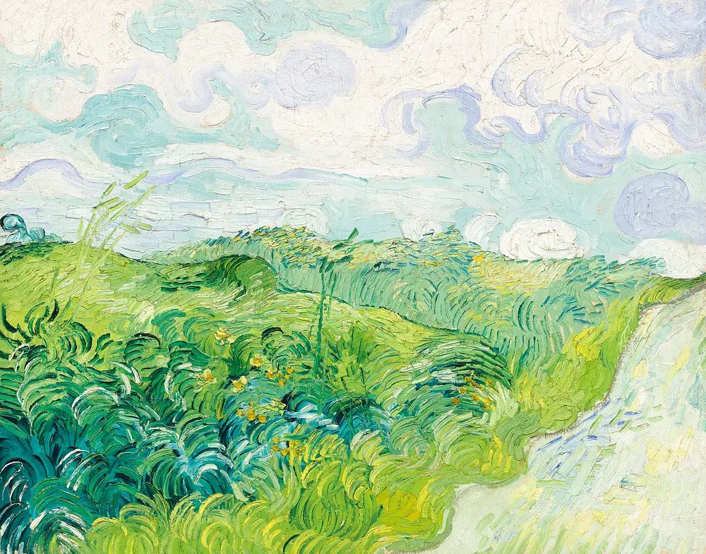Green Wheat Fields, Auvers (1890). poster — fine-art art