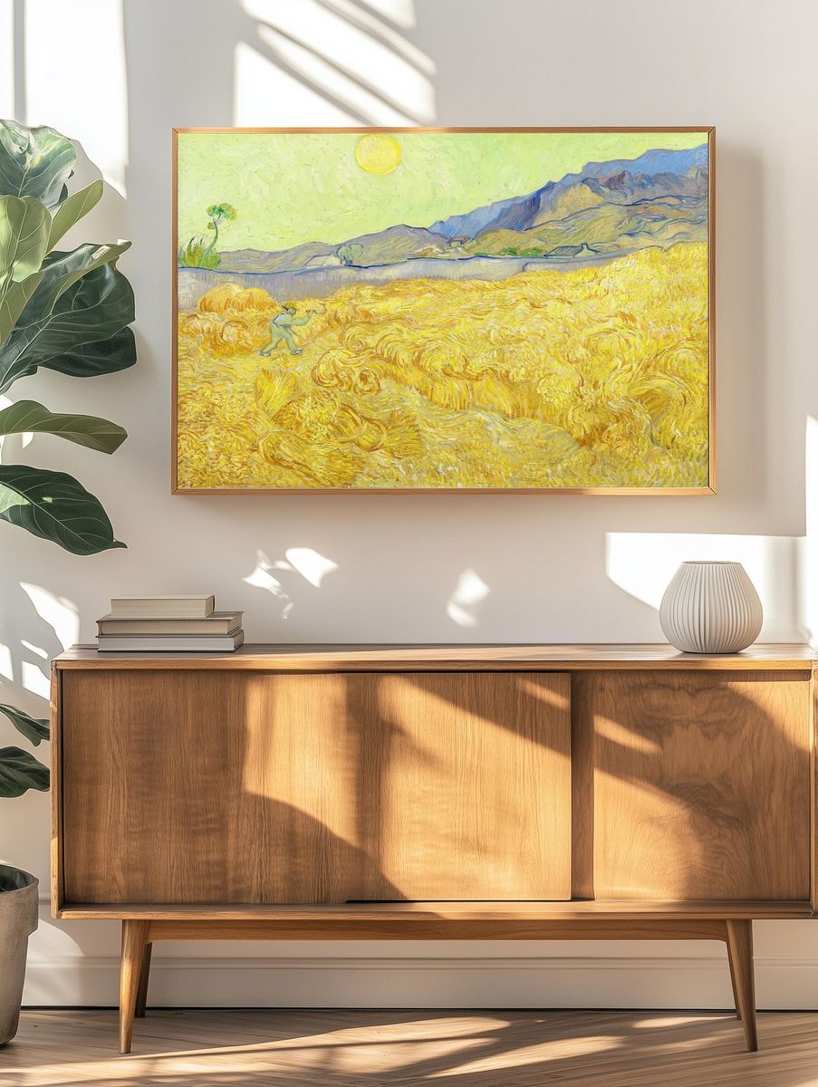 Van Gogh's Wheatfield reaper (1889). — room view 3