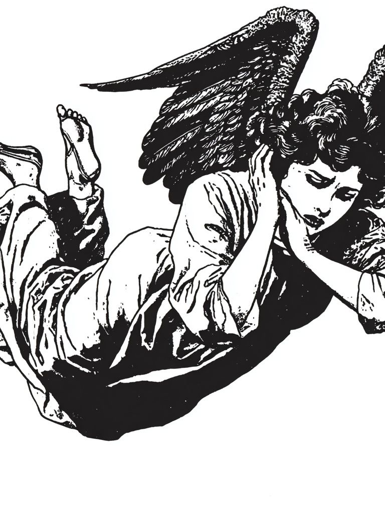 Sleeping Angel — Vintage Print. poster detail