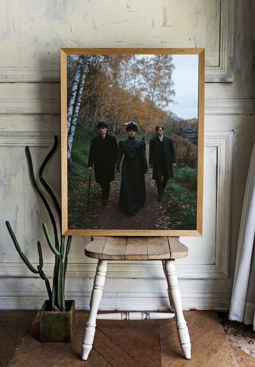 Victorian Walk in Autumn Photography Poster. — room view 1