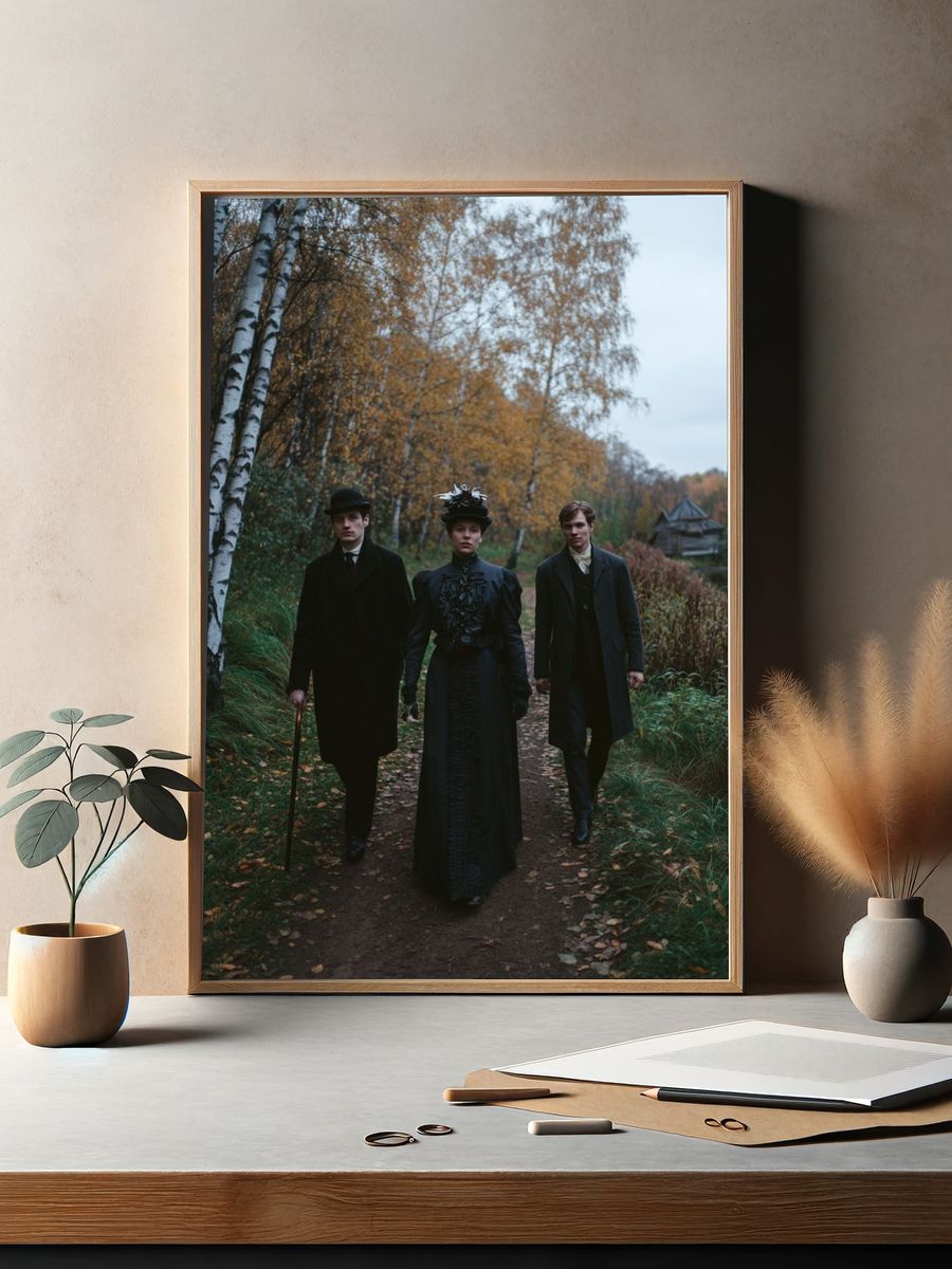 Victorian Walk in Autumn Photography Poster. — room view 2