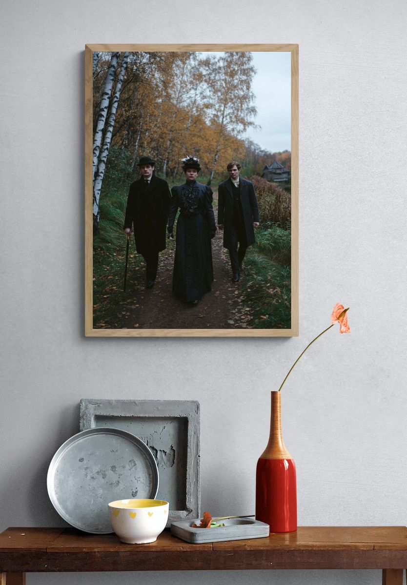 Victorian Walk in Autumn Photography Poster. — room view 3