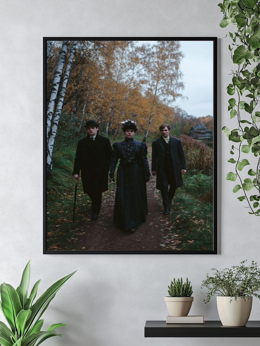 Victorian Walk in Autumn Photography Poster. — room view 4