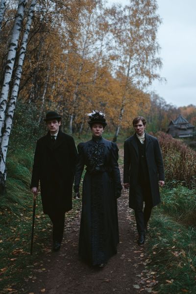 Victorian Walk in Autumn Photography Poster. poster