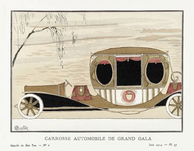 Carrosse Automobile de Grand Gala — Vintage Print. poster