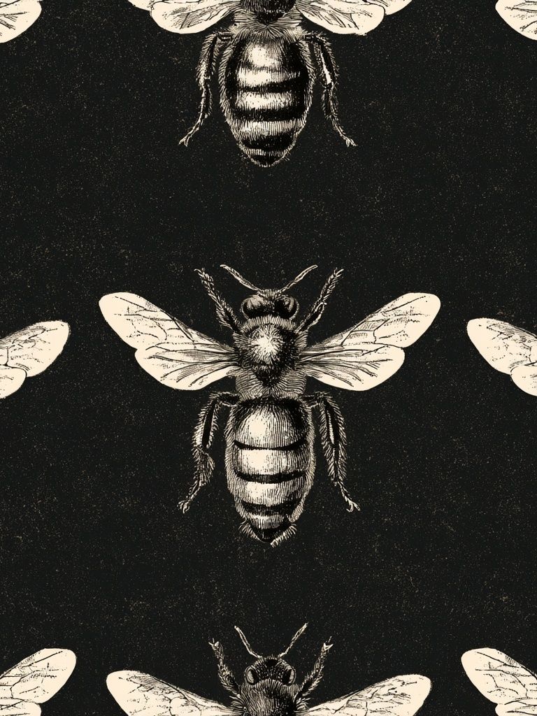 Vintage Bee Pattern Poster. poster — vintage art