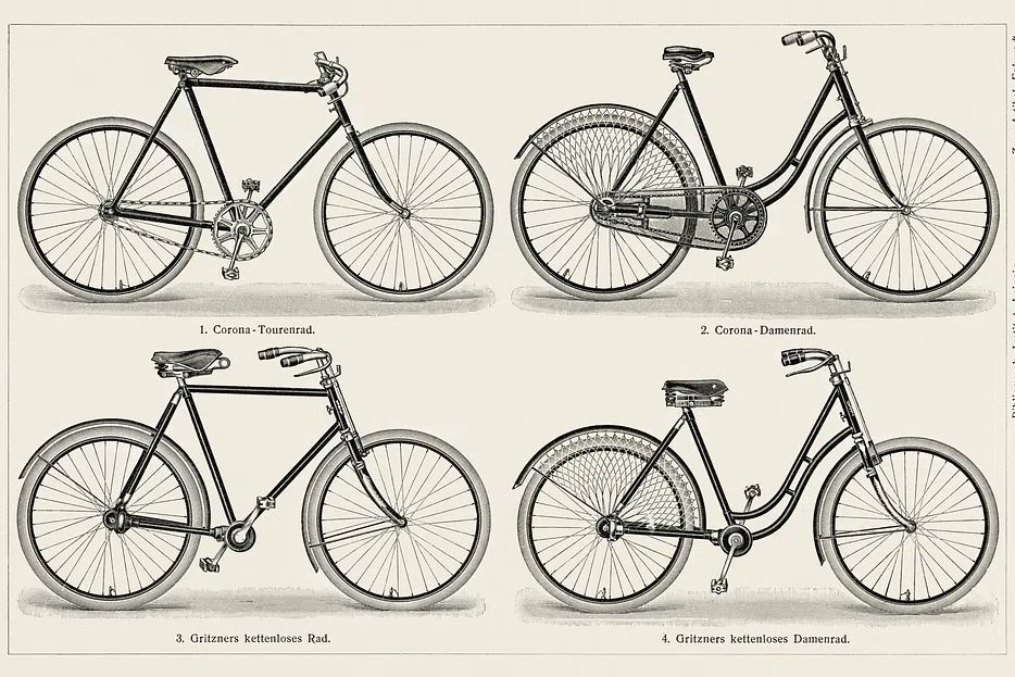 Fahrrader 1 (1894) German series. poster — vintage art