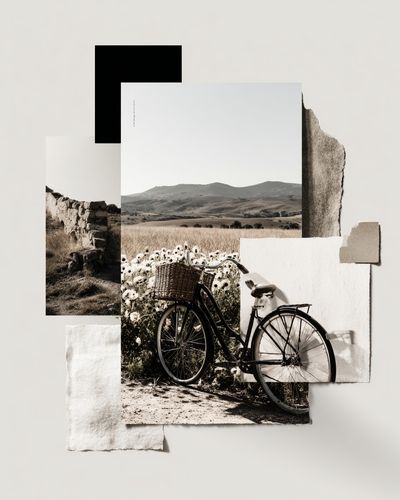 Vintage Bicycle in Nature — Minimalist Print. poster