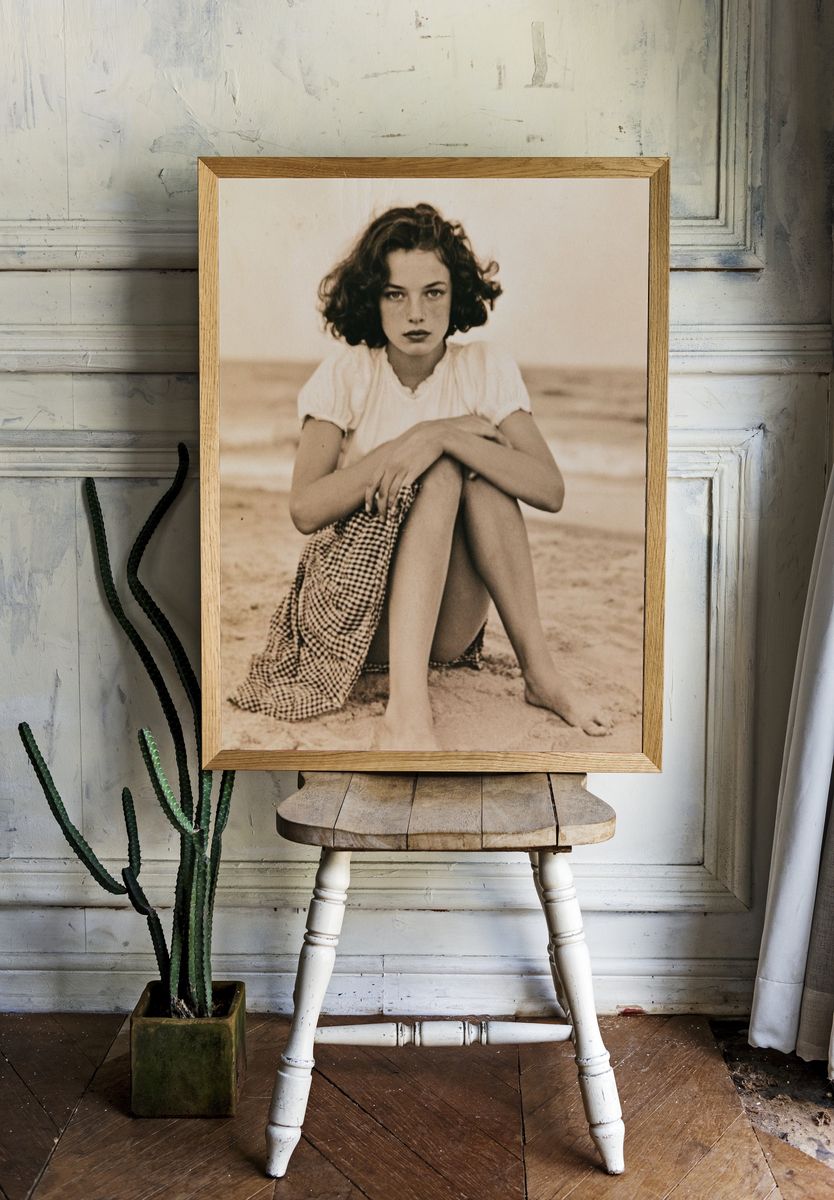 Vintage Beach Portrait Poster. room preview