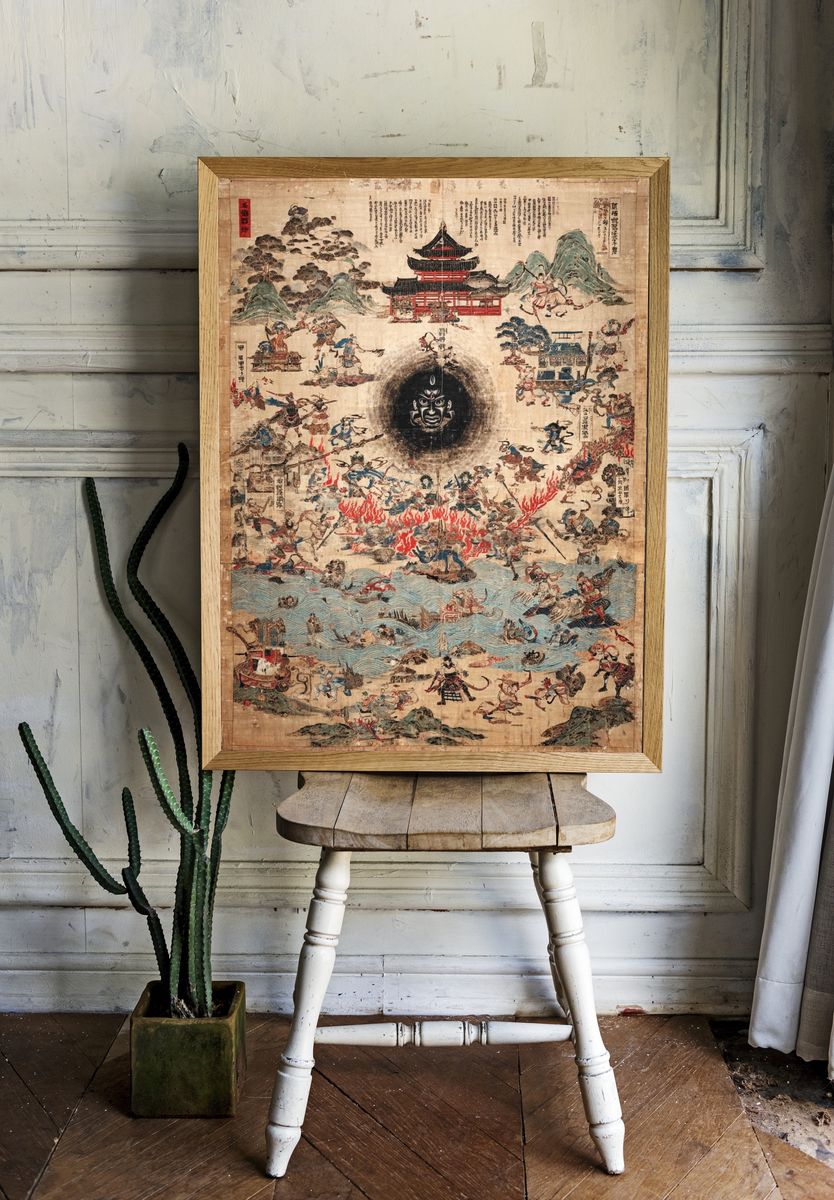 Mythical Battle Scene — Vintage Print room preview