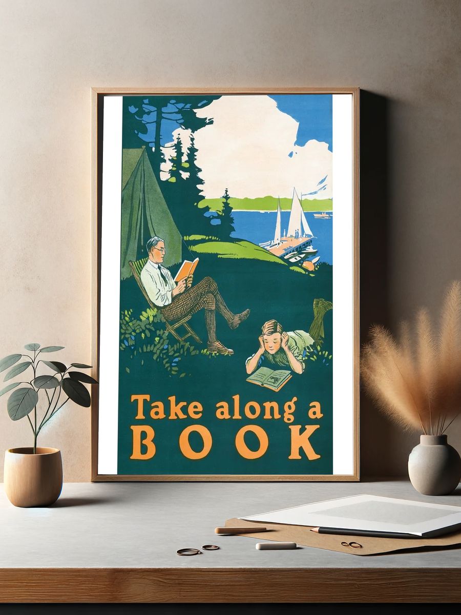 Take Along a Book — Vintage Print. — room view 2