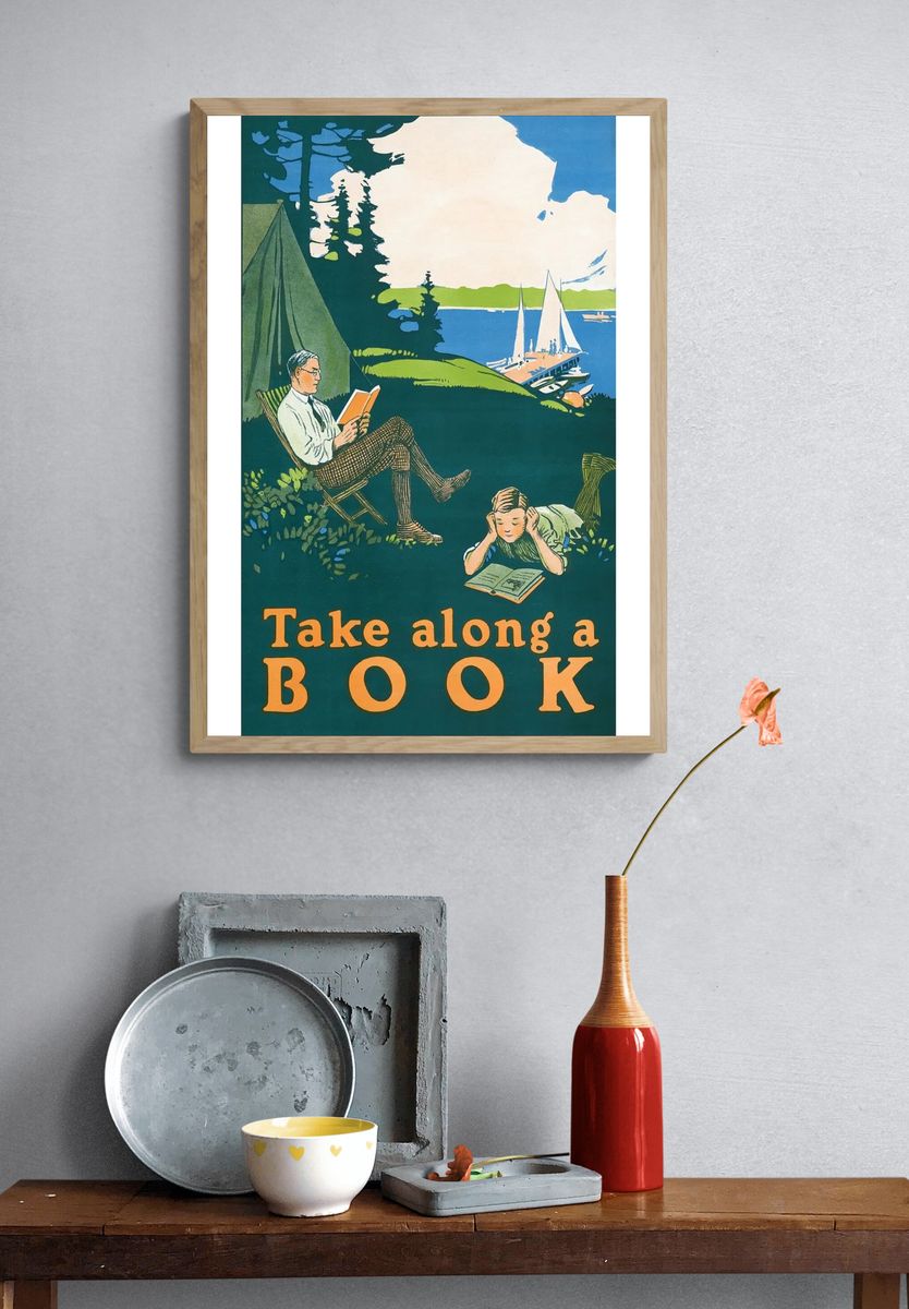 Take Along a Book — Vintage Print. — room view 3