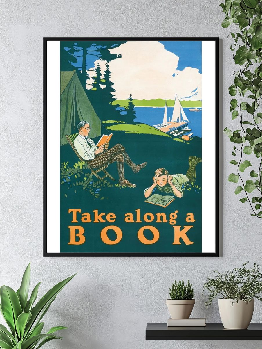 Take Along a Book — Vintage Print. — room view 4