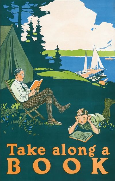 Take Along a Book — Vintage Print