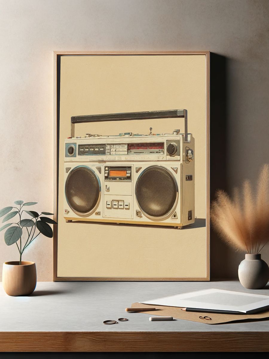 Vintage Boombox — Retro Print. — room view 2