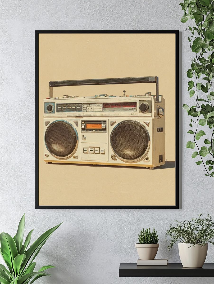 Vintage Boombox — Retro Print. — room view 4