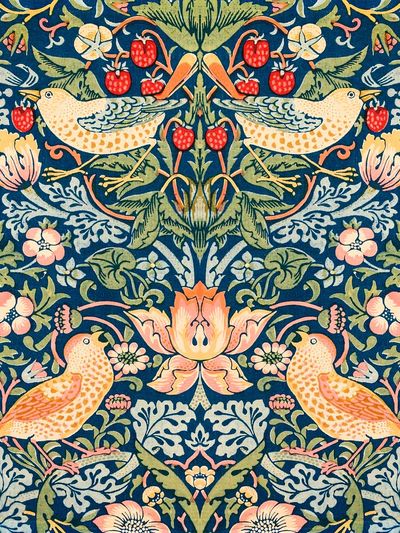 Floral and Bird Pattern — Vintage Print. poster