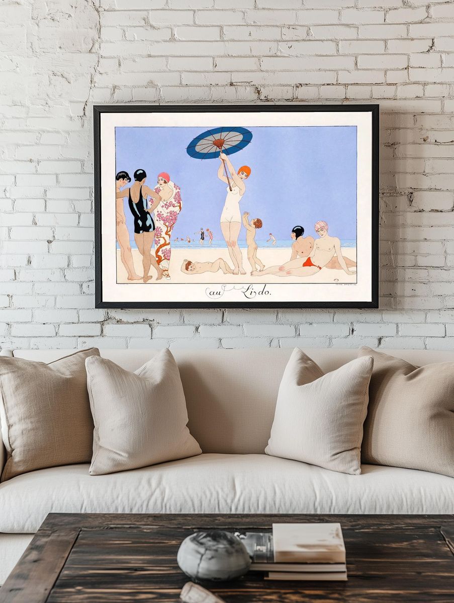 Beach Scene — Vintage Print room preview