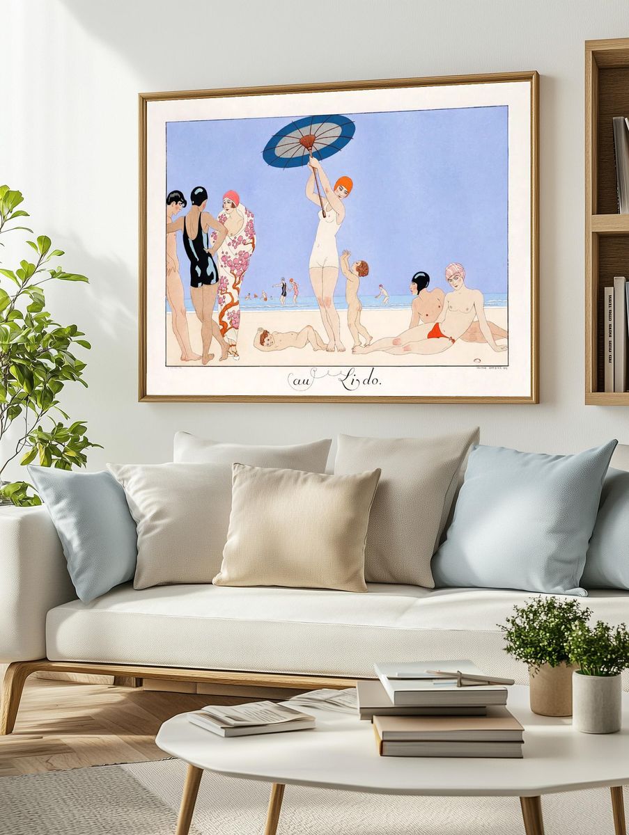 Beach Scene — Vintage Print. — room view 2