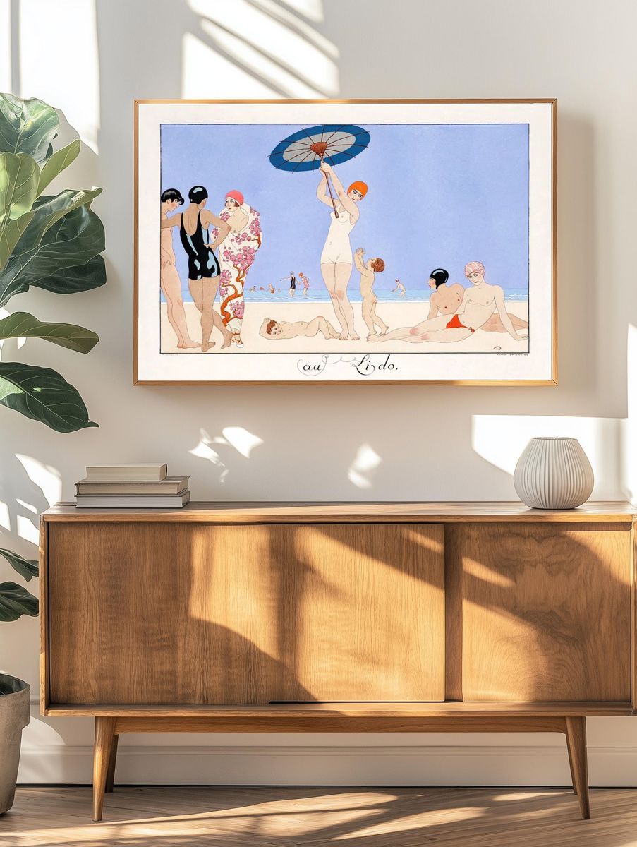 Beach Scene — Vintage Print. — room view 3