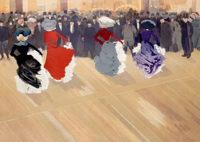 Elegant Ball Dance — Vintage Print. poster