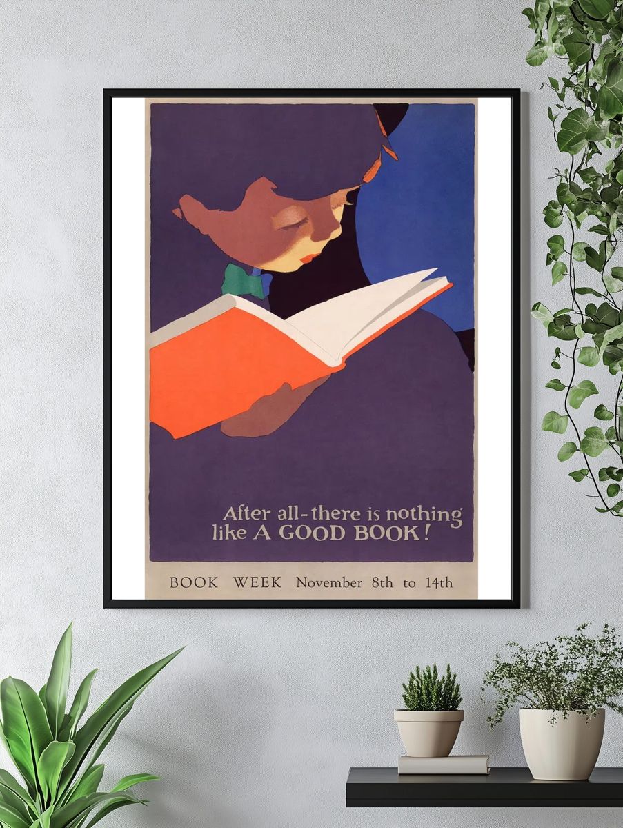A Good Book — Vintage Print. — room view 4