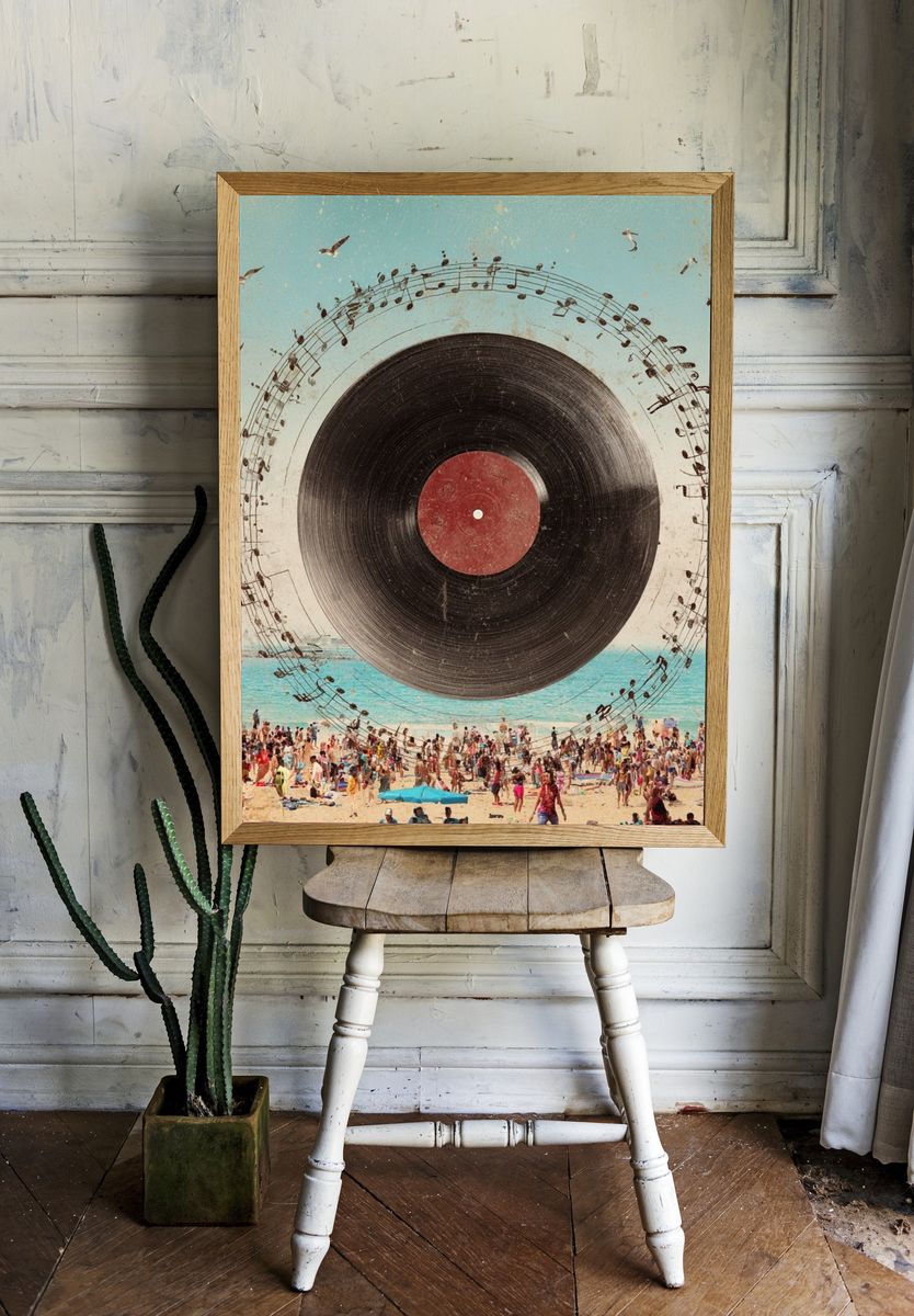 Vinyl Beach Dreamscape Print. — room view 1