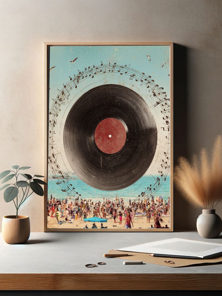 Vinyl Beach Dreamscape Print. — room view 2