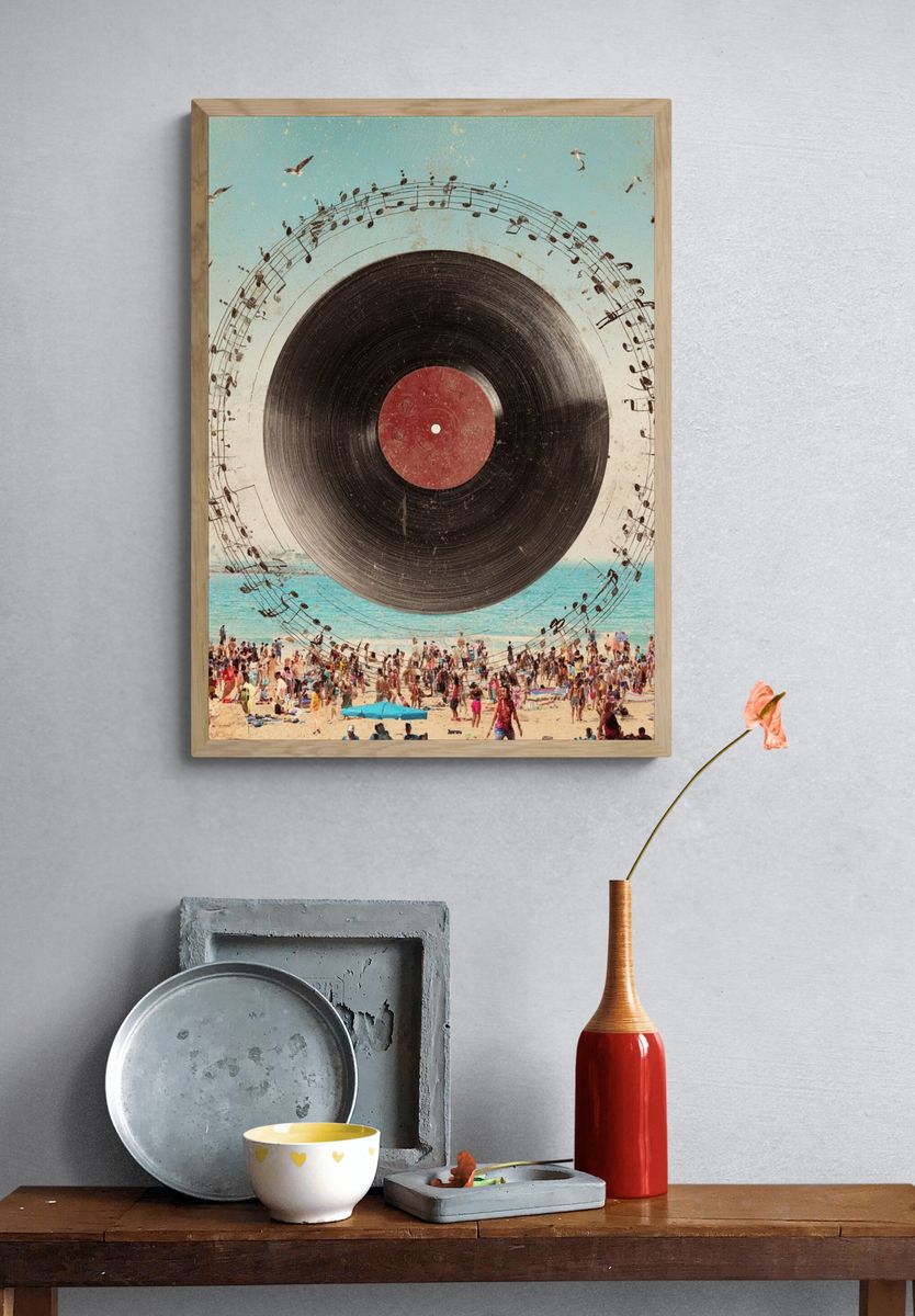 Vinyl Beach Dreamscape Print. — room view 3