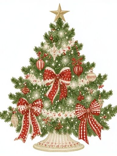 Vintage Christmas Tree Poster. poster detail