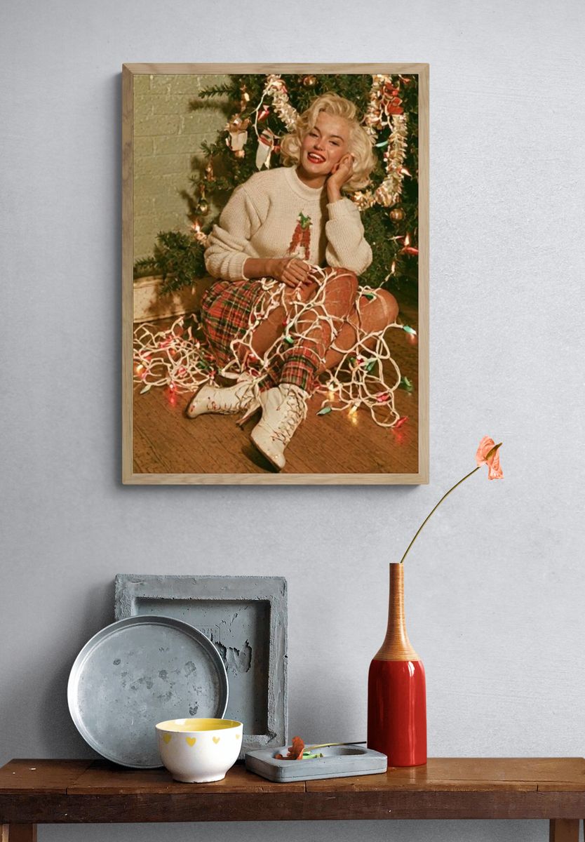 Vintage Christmas Portrait Poster. — room view 3