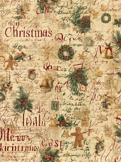 Vintage Christmas Collage Poster. poster