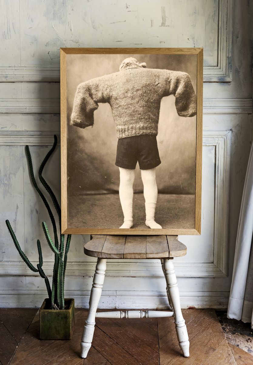 Vintage Child in Sweater Poster. — room view 1