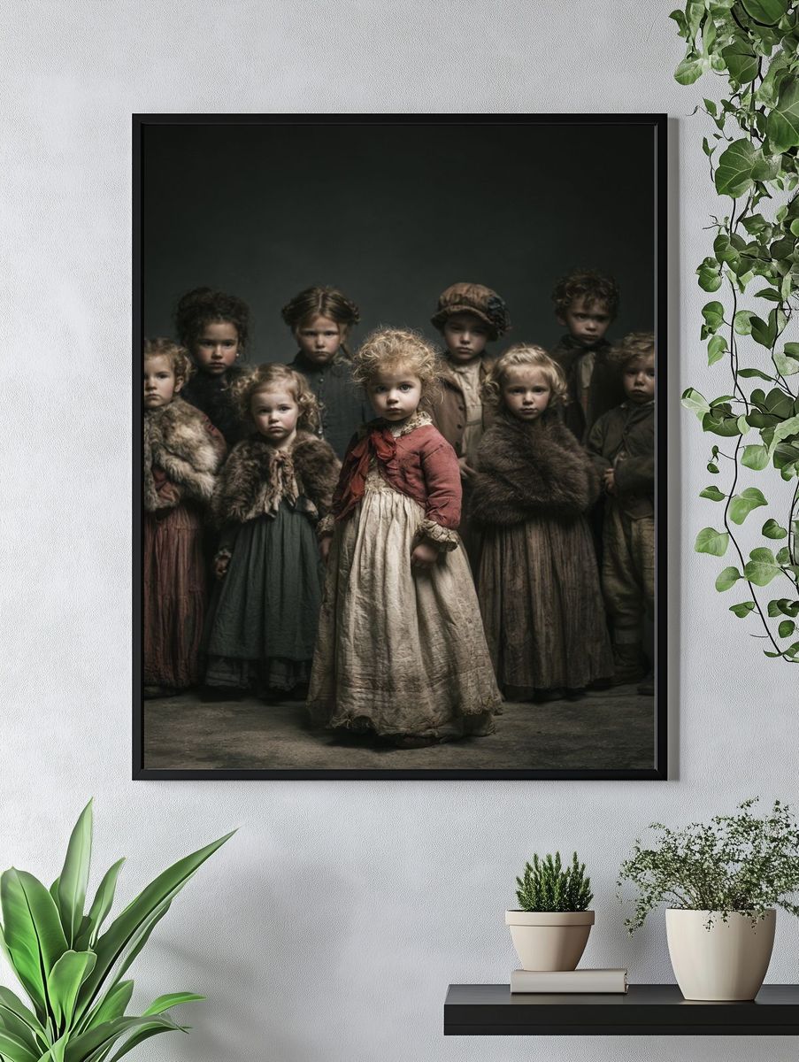 Victorian Children Portrait Print. — room view 4