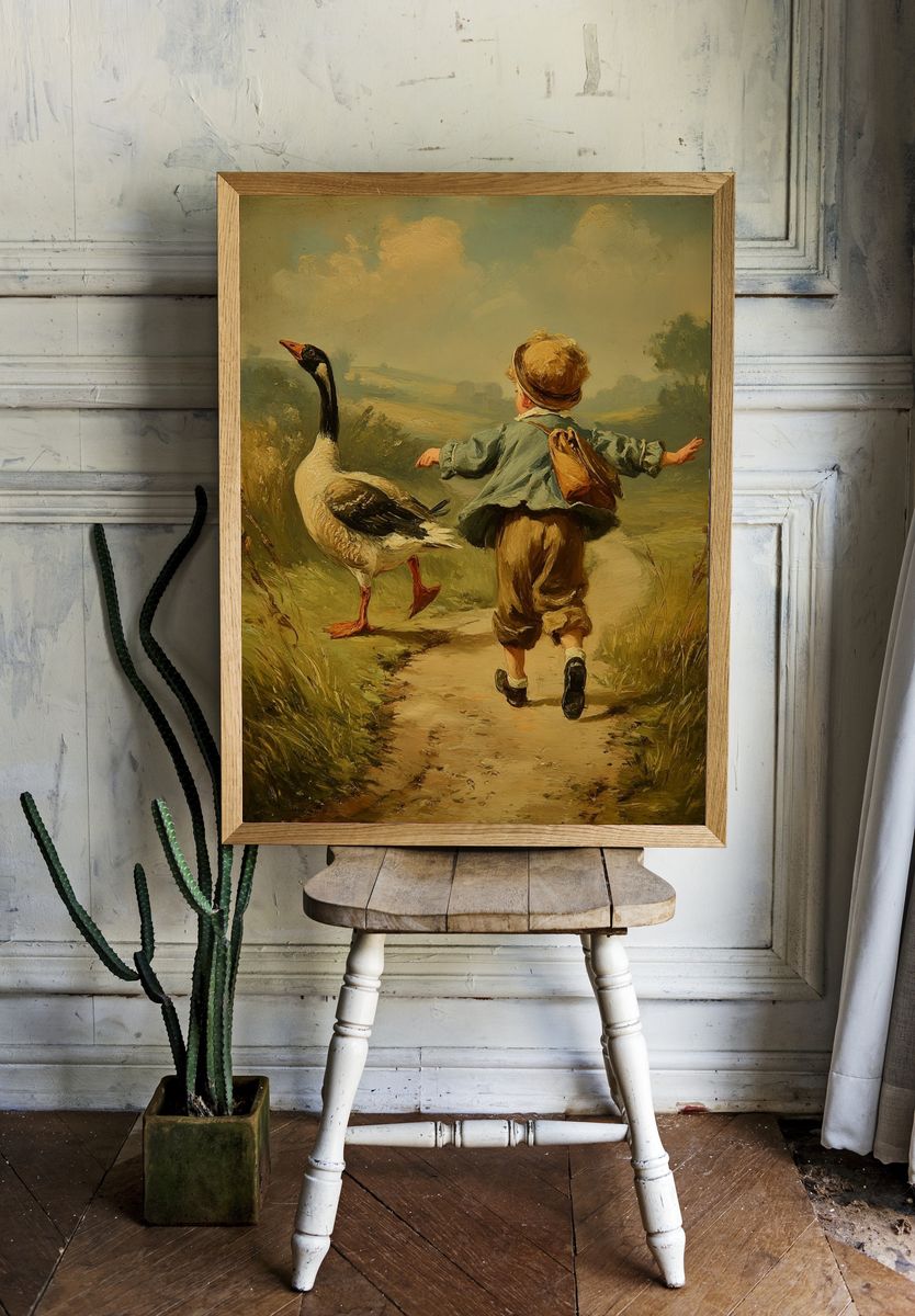 Child with Goose — Vintage Print room preview