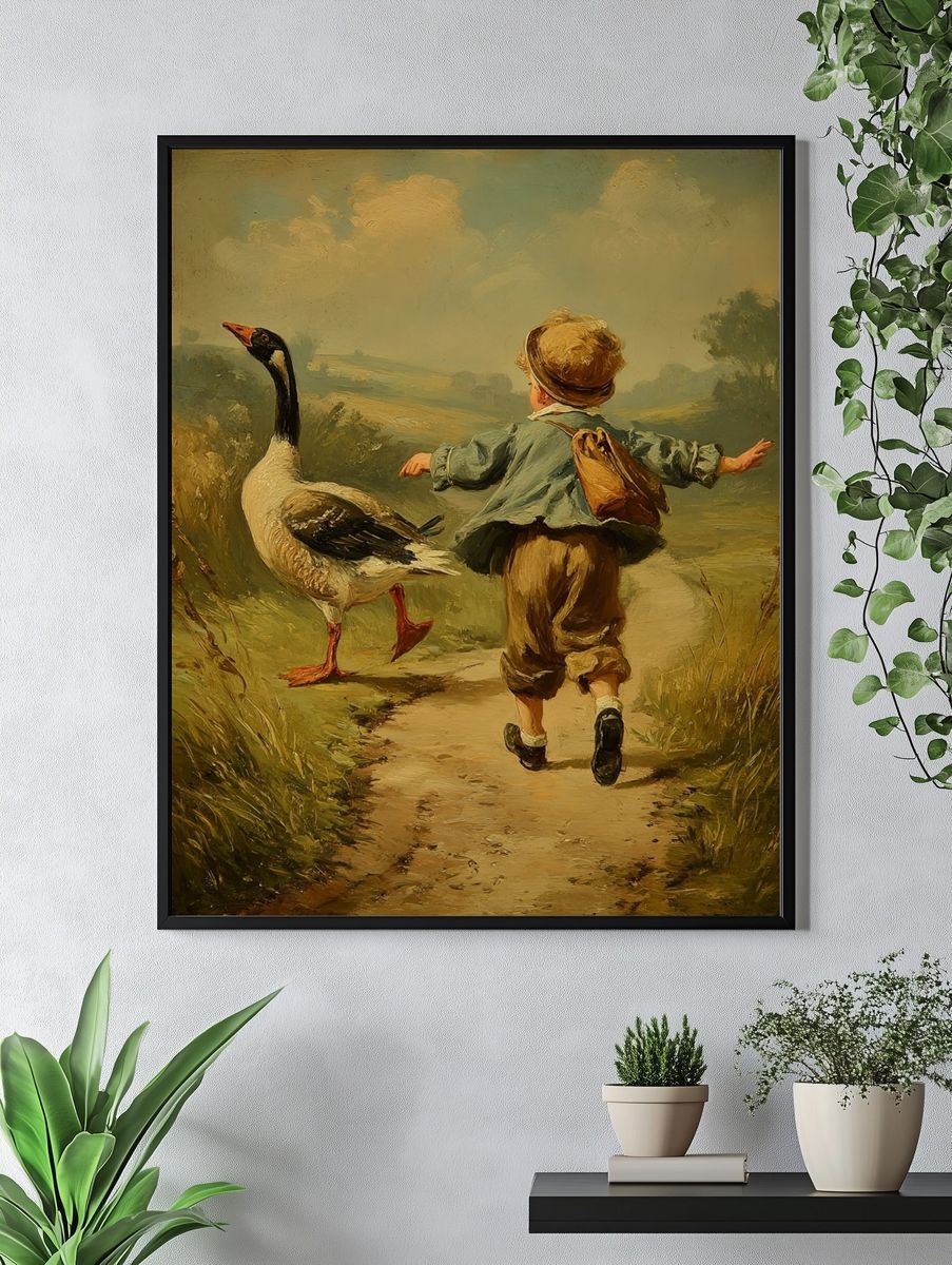 Child with Goose — Vintage Print. — room view 4