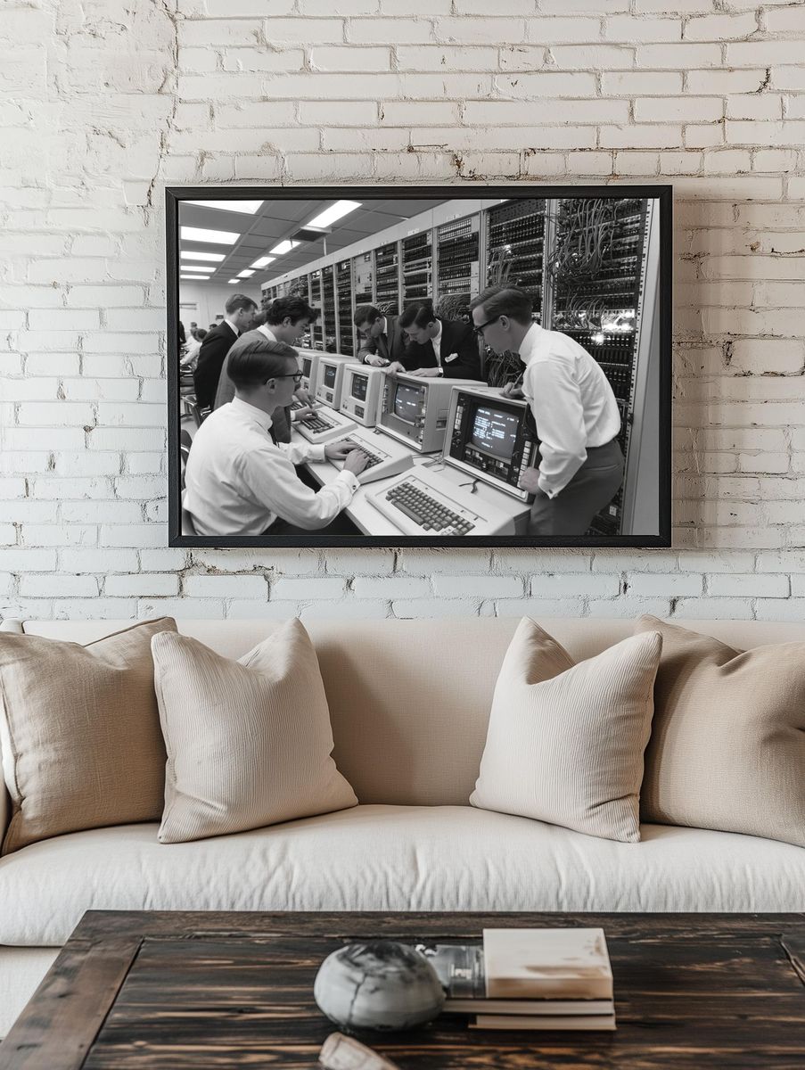 Vintage Computer Lab Photography Poster. — room view 1