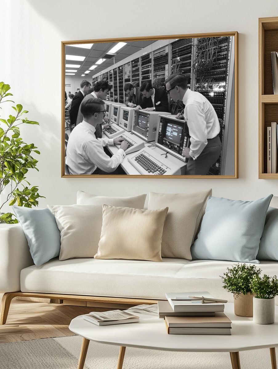 Vintage Computer Lab Photography Poster. — room view 2