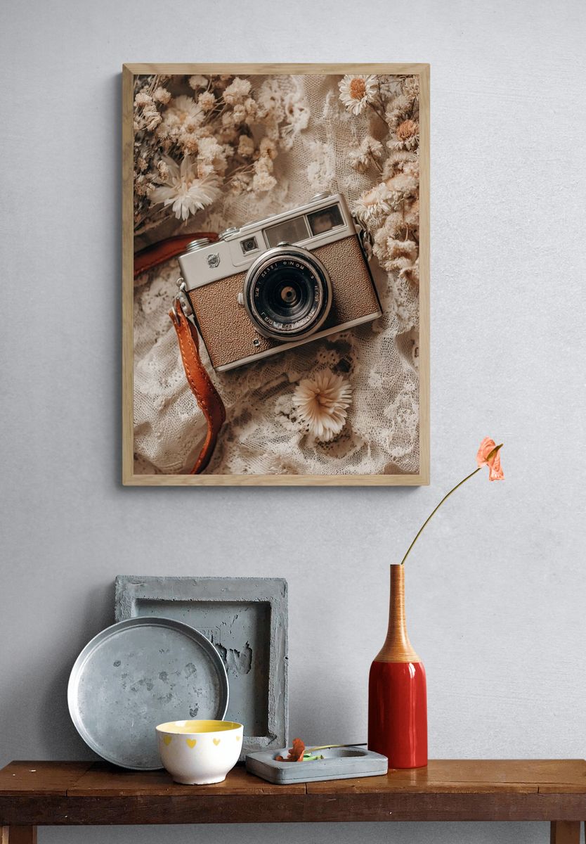 Vintage Camera — Photography Print. — room view 3