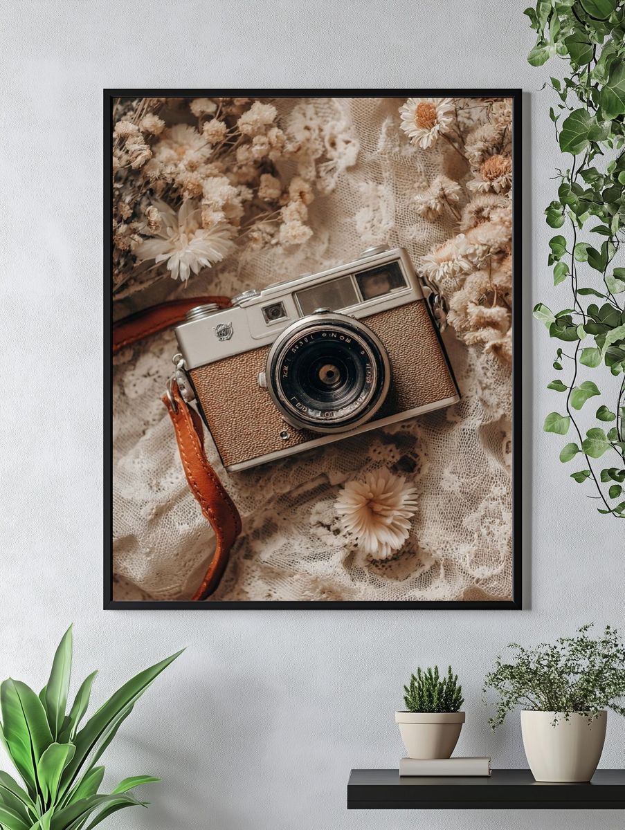 Vintage Camera — Photography Print. — room view 4