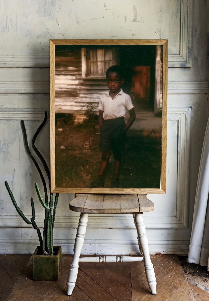 Vintage Childhood Portrait Print. room preview