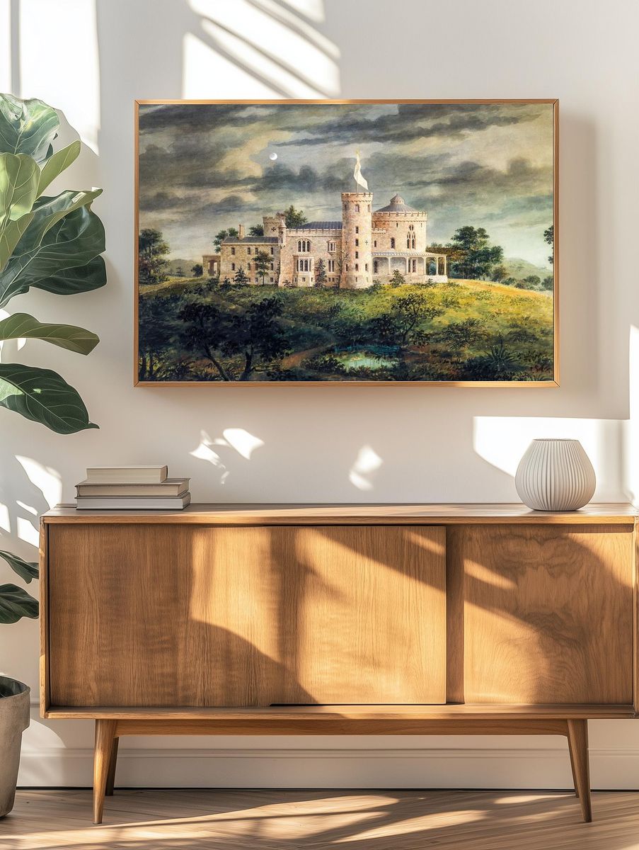 Castle on a Hill — Vintage Print. — room view 3