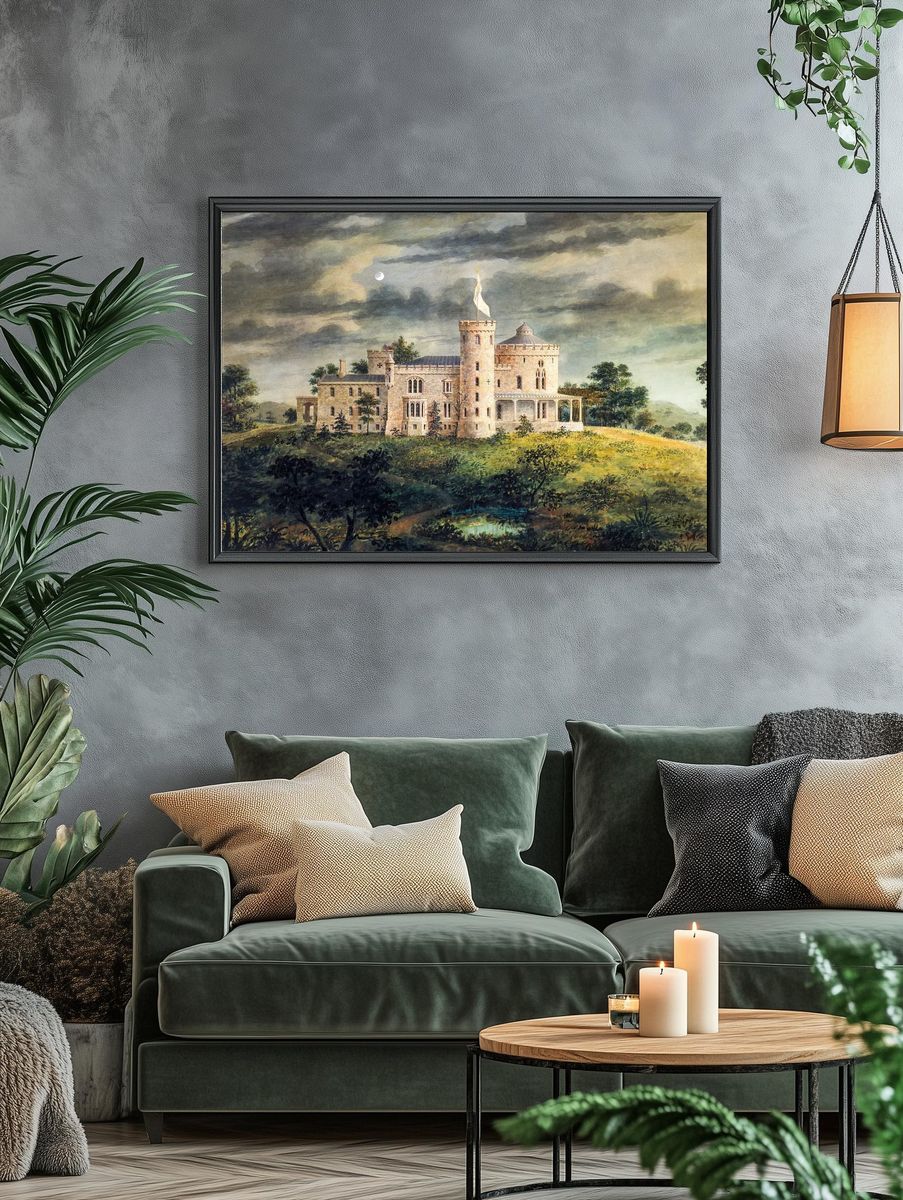 Castle on a Hill — Vintage Print. — room view 4