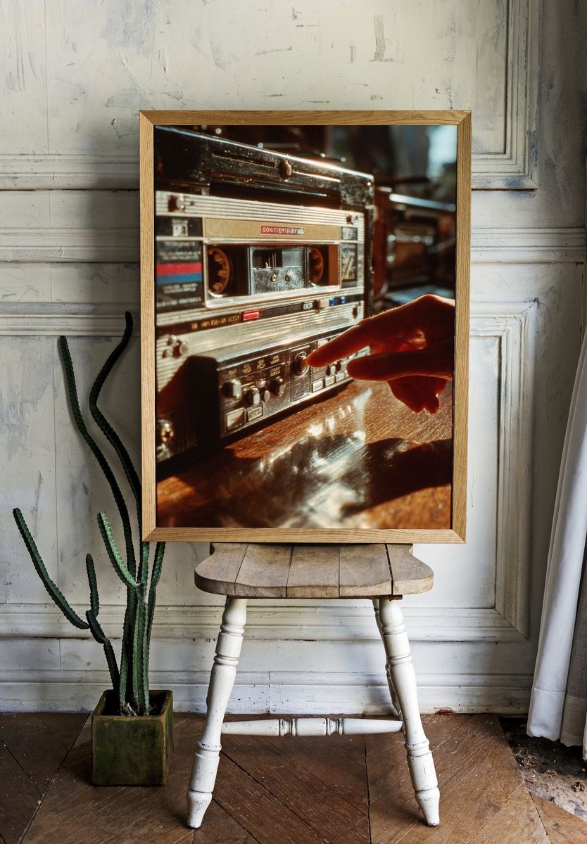 Vintage Cassette Player Poster room preview