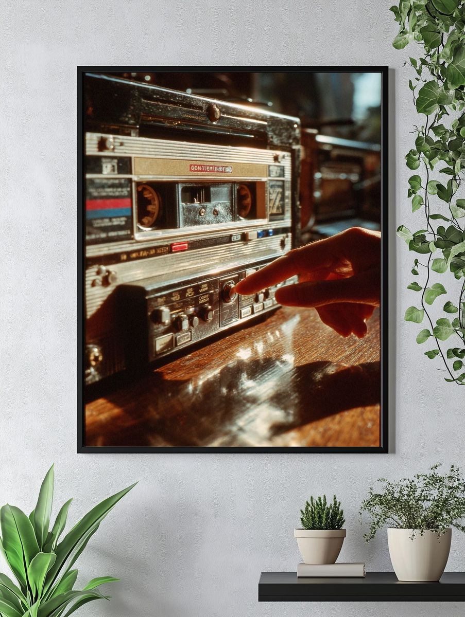 Vintage Cassette Player Poster. — room view 4