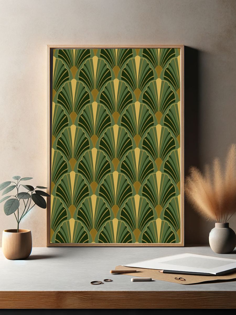 Art Deco Fan Pattern Poster. — room view 2