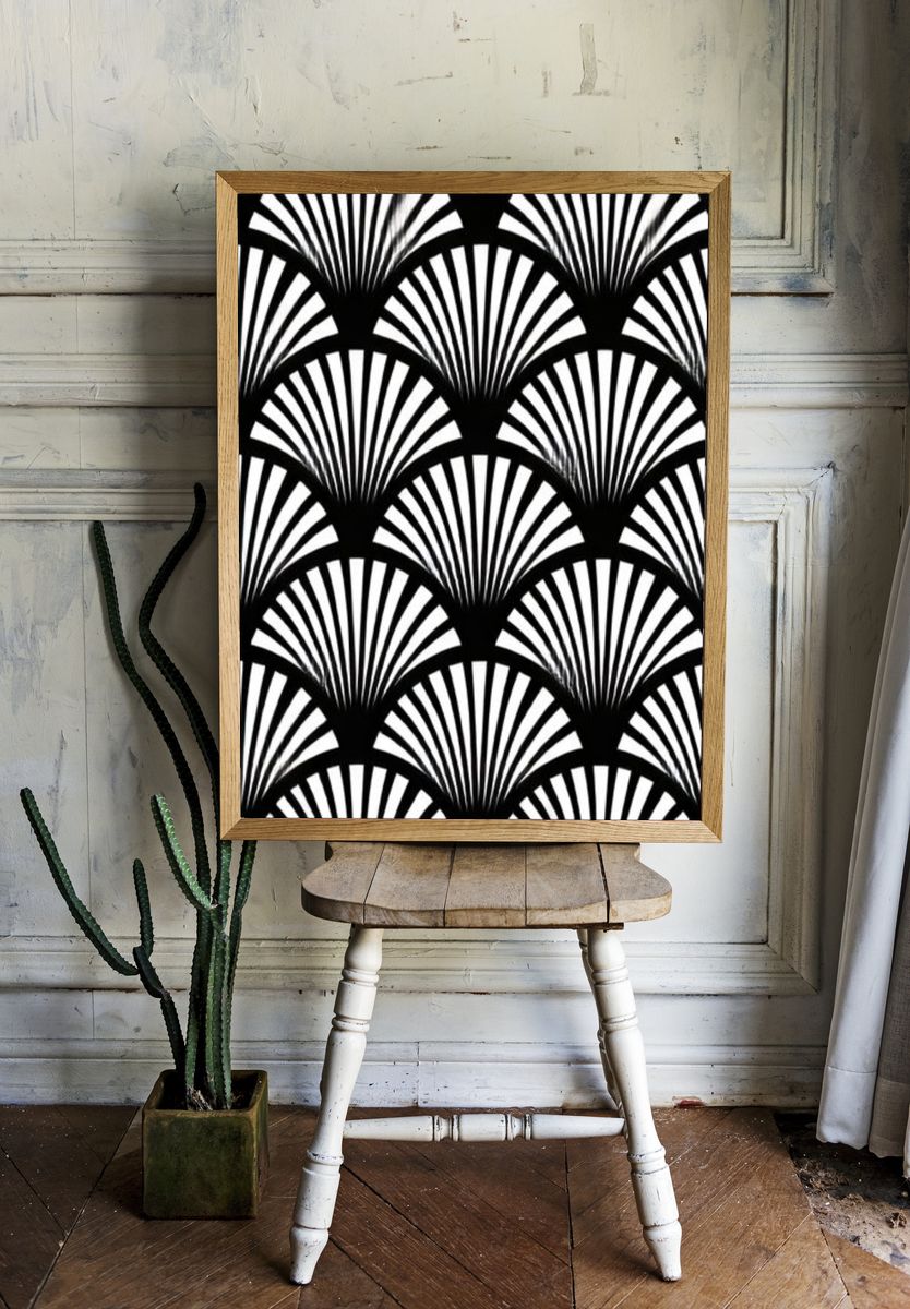 Art Deco Fan Pattern Poster. room preview