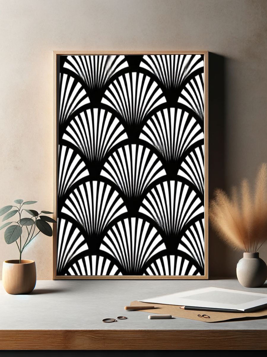 Art Deco Fan Pattern Poster. — room view 2