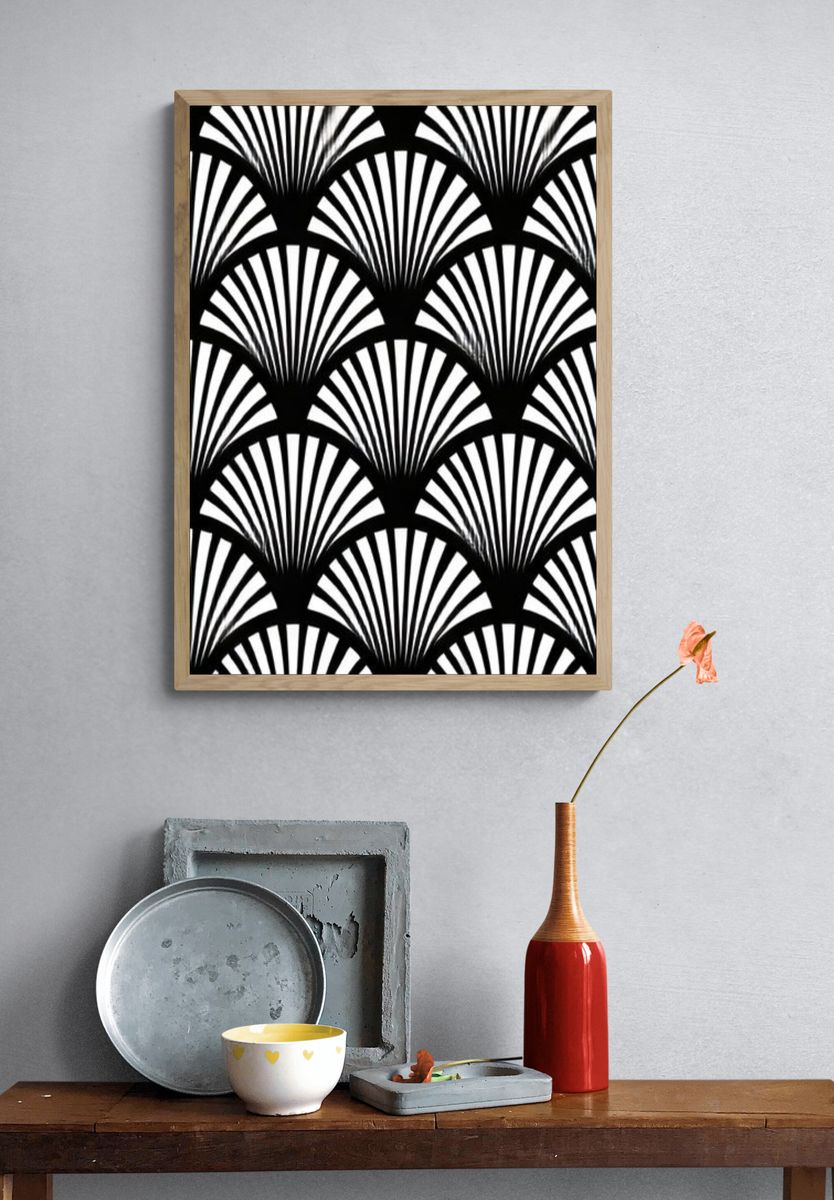 Art Deco Fan Pattern Poster. — room view 3