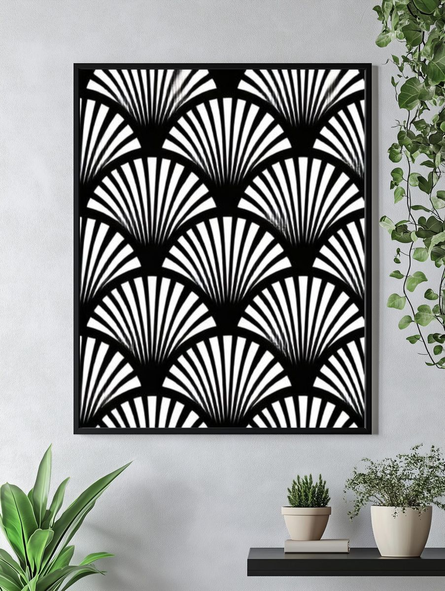 Art Deco Fan Pattern Poster. — room view 4